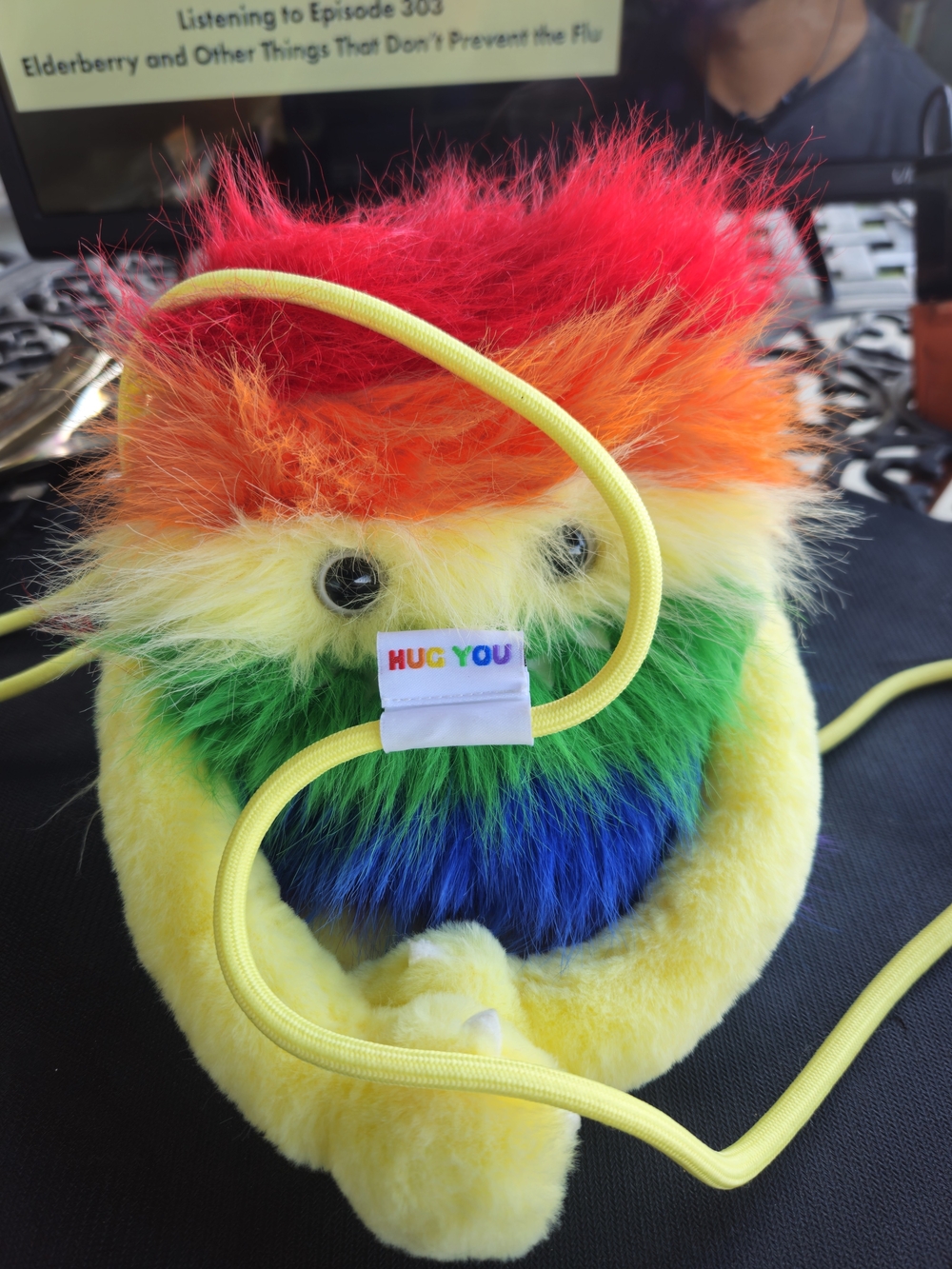 Hug You Rainbow Fuzzy Crossbody Bag – Multicolor Plush Shoulder Bag